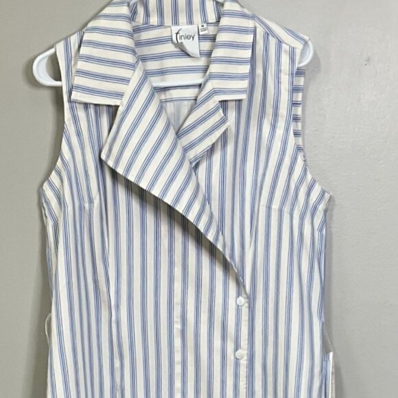 Finley Blue & White Striped Dress Size M (8-10) - Picture 2 of 9